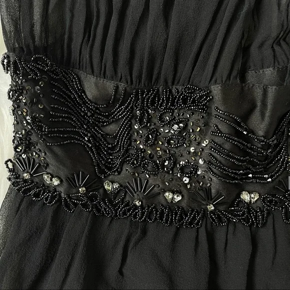 PINKO sheer blouse long sleeve princess waist rhinestone Whimsy goth - Picture 8 of 14